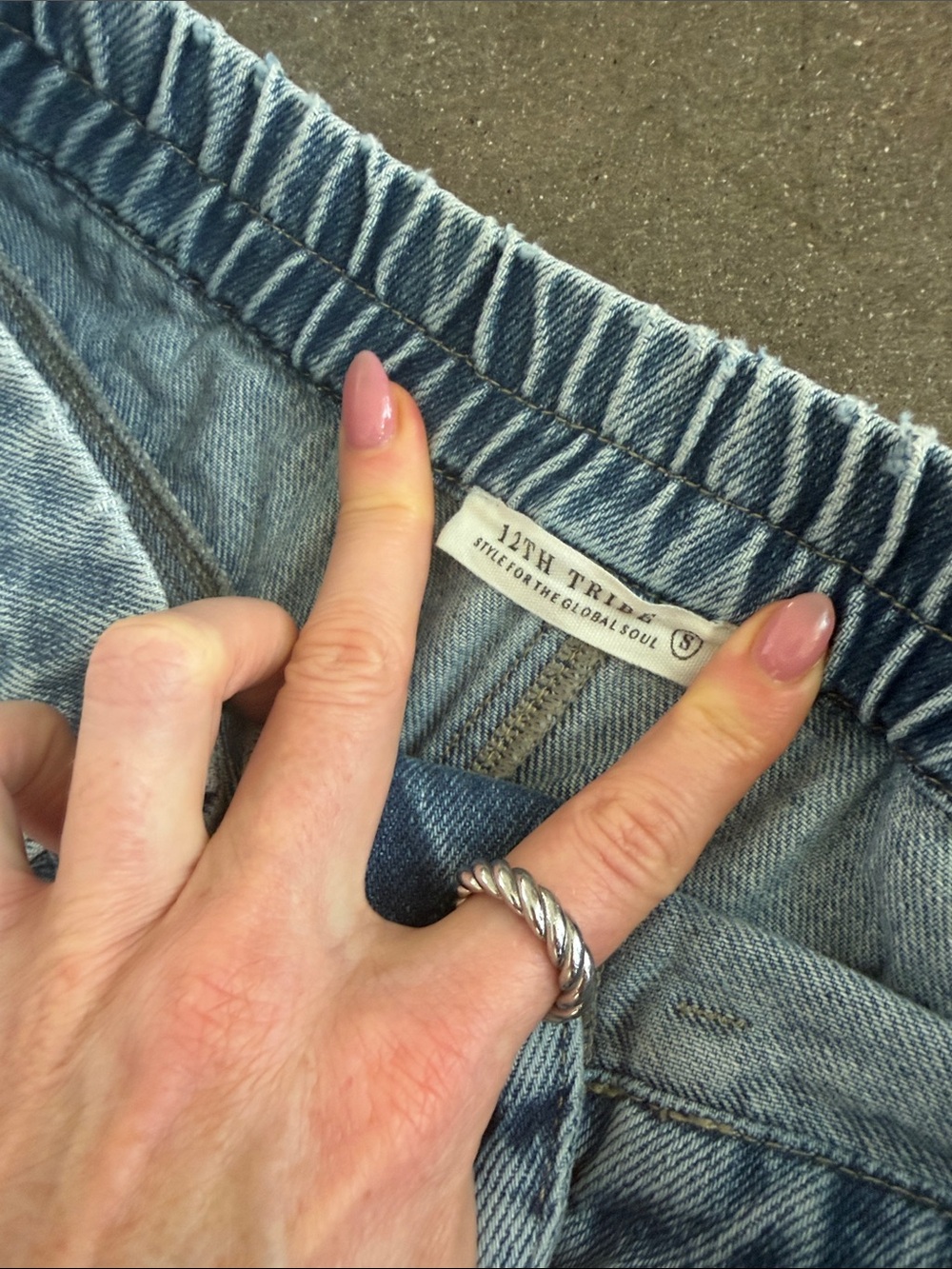 12th Tribe Light Blue Denim Maxi Skirt - Picture 2 of 5